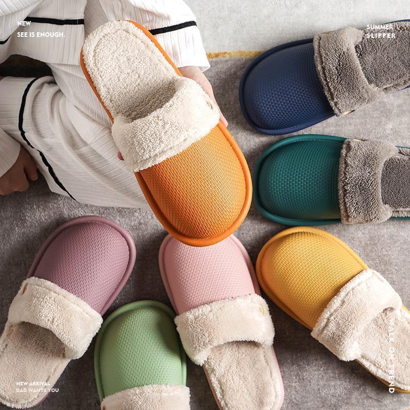 Winter Home Slippers Detachable Washable House Shoes For Women