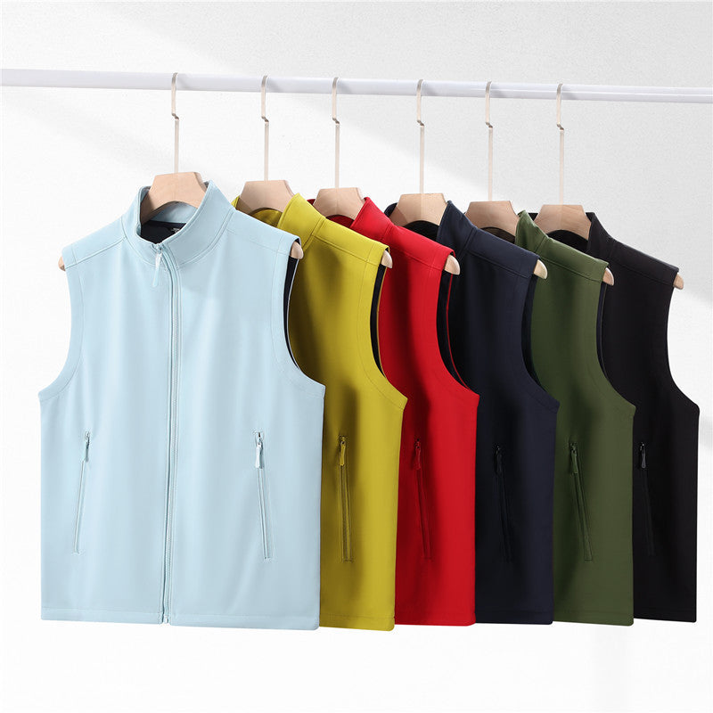 Fleece-lined Solid Color Vest Warm Vest Fashion Tops