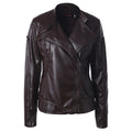 Stand Collar Side Zipper Leather Coat Motorcycle Jacket